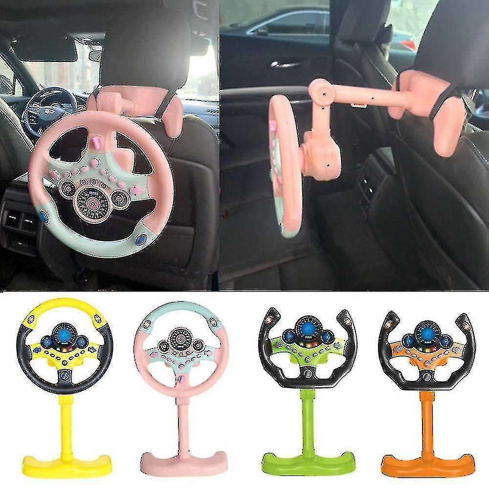 Twinkle Electric Simulation Steering Wheel Toy With Sound And Light Educational Car Toy Child Car Simulation Toy Pink