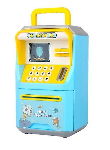 Phwj Blue Electronic Money Box - Mini ATM Money Box with Password - For Kids - Great Gift for Boys and Girls