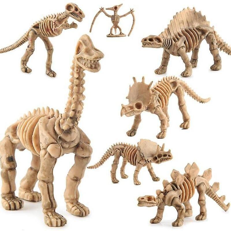 Slowmoose Dinosaur Realistic Models - Archaeological Excavation Skeleton-kids Cognitive 8 pcs