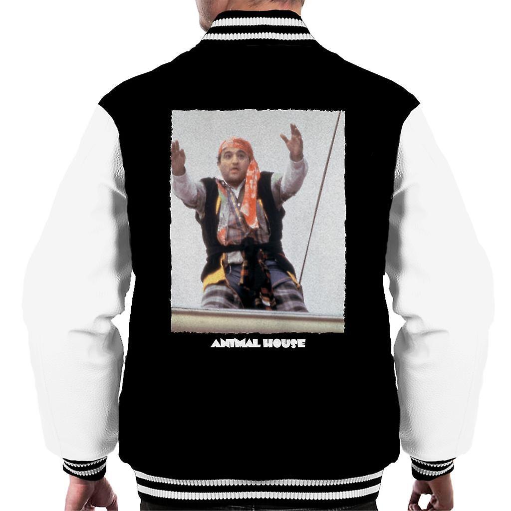 Animal House John Bluto Blutarsky As A Pirate Men's Varsity Jacket Black/White Medium