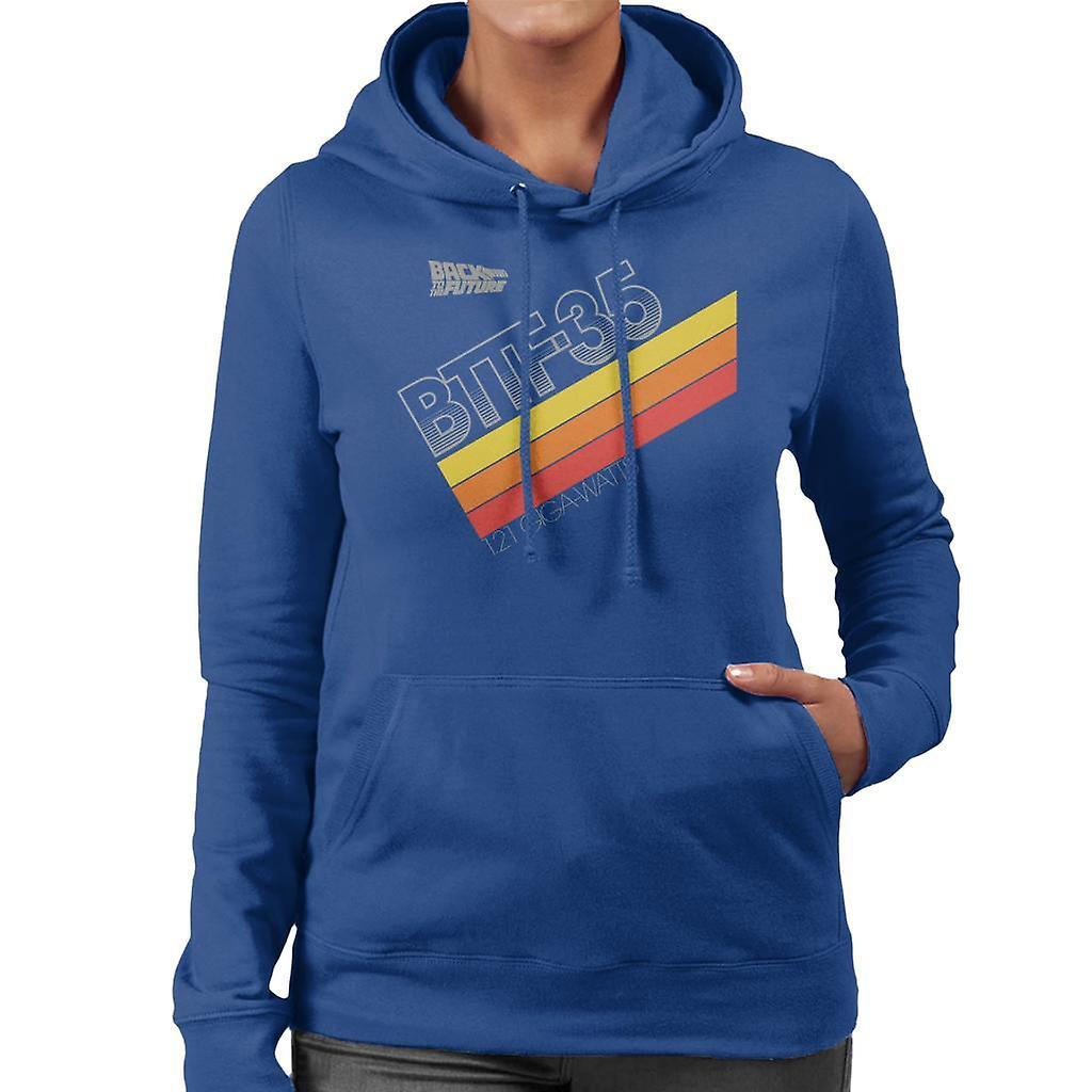 Back to the Future 35th Anniversary 121 Gigawatts Women's Hooded Sweatshirt Royal Blue Large