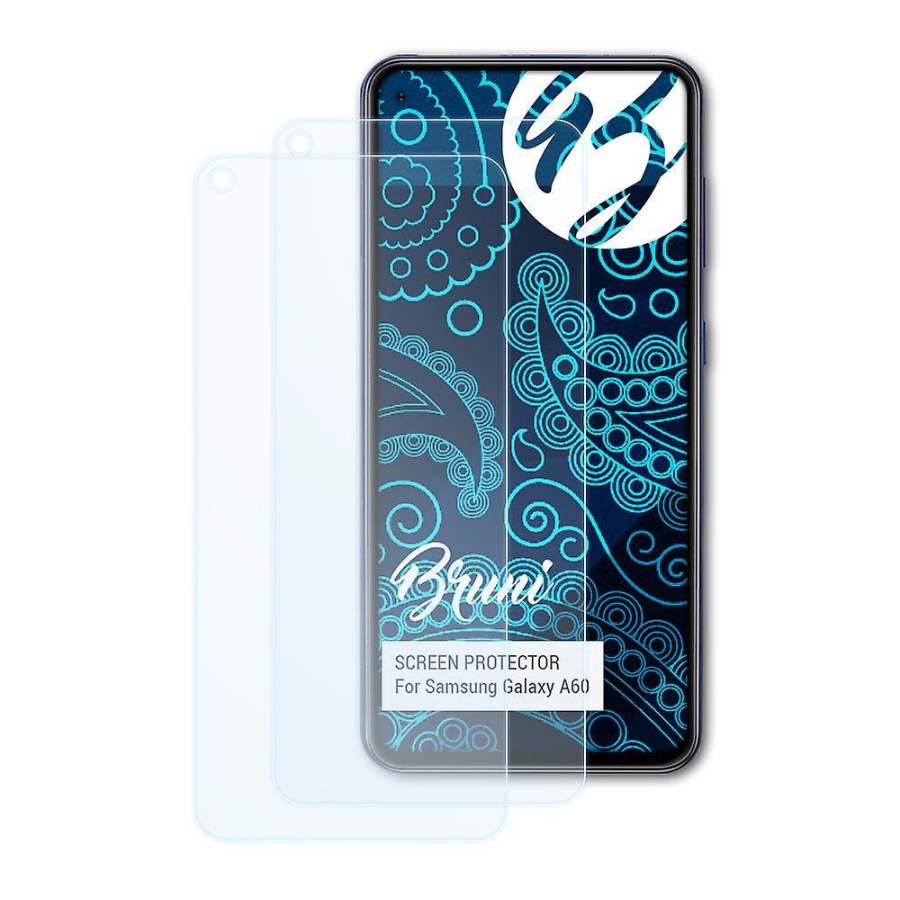 Bruni 2x protective film compatible with Samsung Galaxy A60 film clear