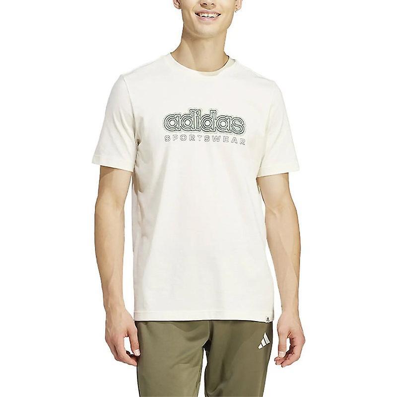 Adidas Is2883 Mens Shirt Spw Growth Graphic Regular Fit Sh Beige L