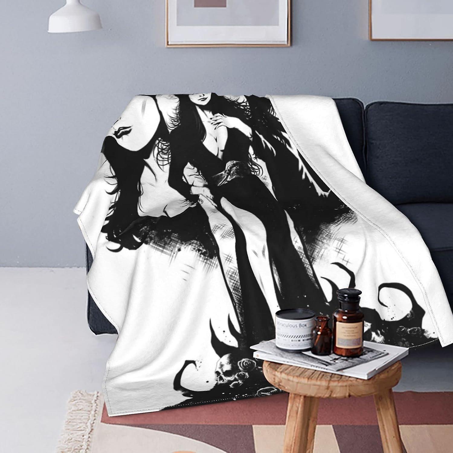 Kerota Mistress Elvira of The Dark Blanket Ultra Soft Flannel Fleece Throw Blanket for Bedroom Livingroom Sofa Air Conditioning Blanket ABD16311 60...