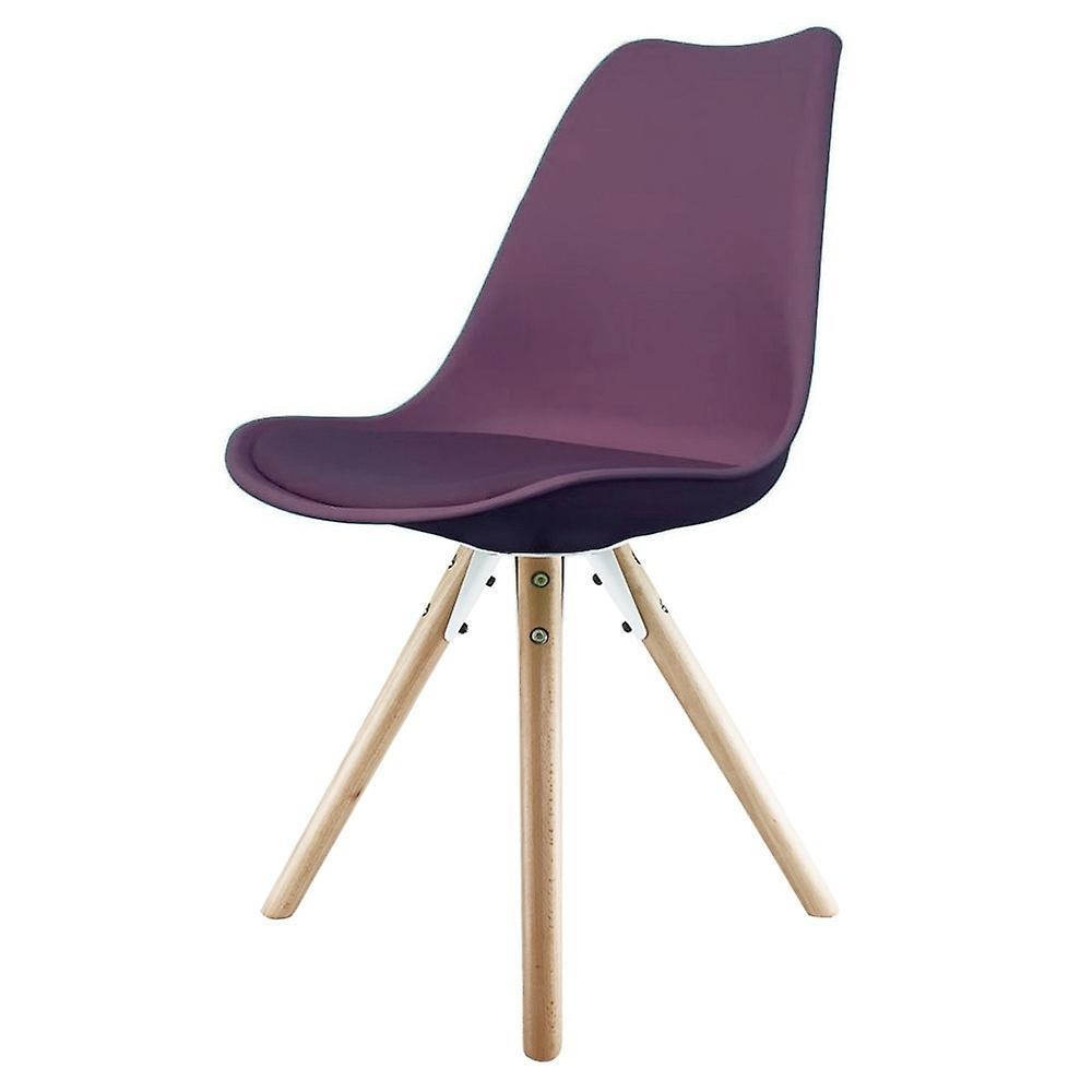 Soho Plastic Dining Chair with Pyramid Light Wood Legs