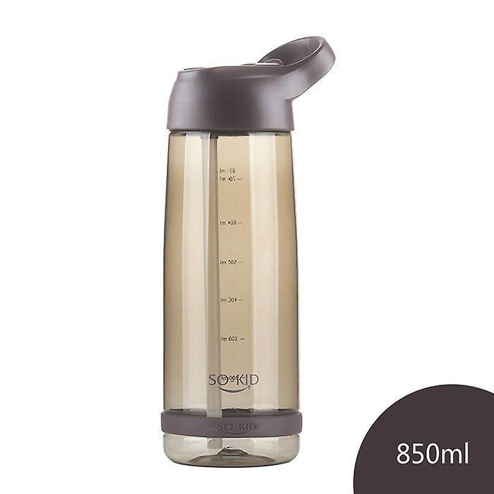 Huamade Outdoor Water Bottle With Straw Sports Bottles Leak Proof Eco-friendly Children School With Lid Hiking Camping Plastic Bpa Free Brown-850ml...