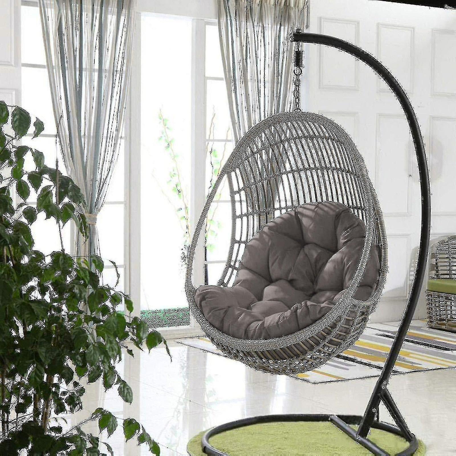 Minmin Basket Egg Chair Seat Cushions Garden Hammock Cradle Pads 5 Dark Grey