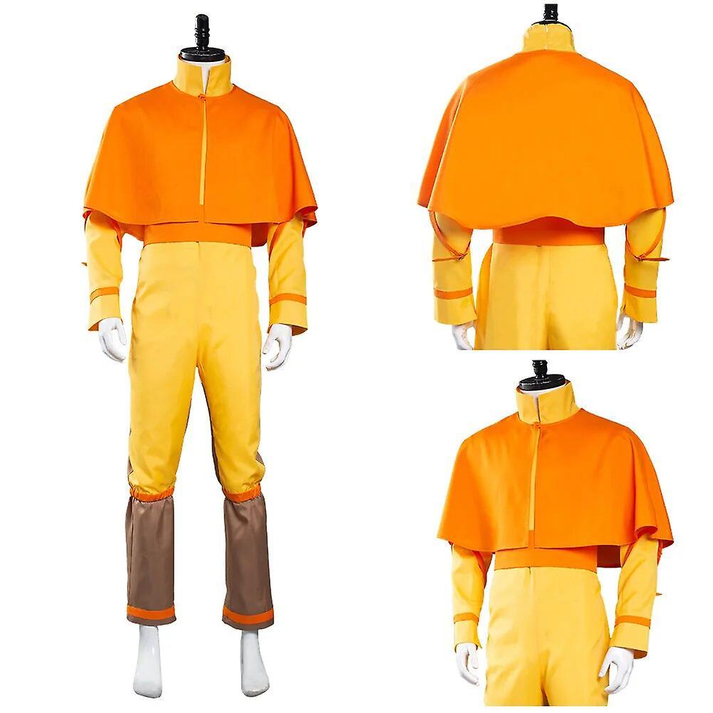 Duqi Avatar:the Last Airbender Avatar Aang Cosplay Costume Jumpsuit Outfits Halloween Carnival Suit Orange XL