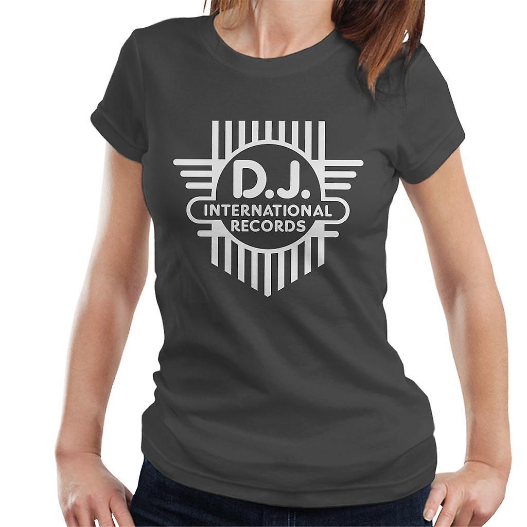 DJ International Classic Cross Logo Women's T-Shirt Charcoal Small