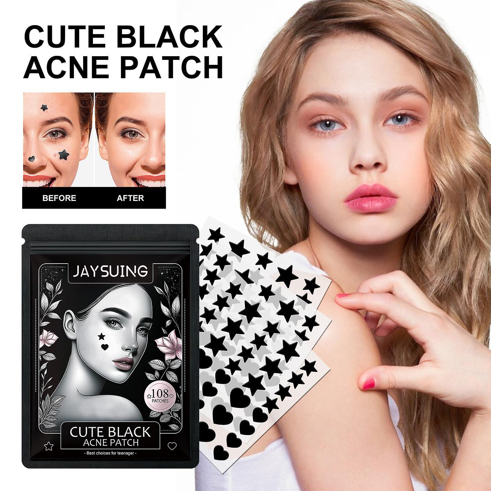 Baodan Acnes Patch Pimple Patch Black Star And Heart Shaped Acnes Absorbing Cover Patch Hydrocolloid Acnes Patches For Face Zit Patch Pimple Sticke...