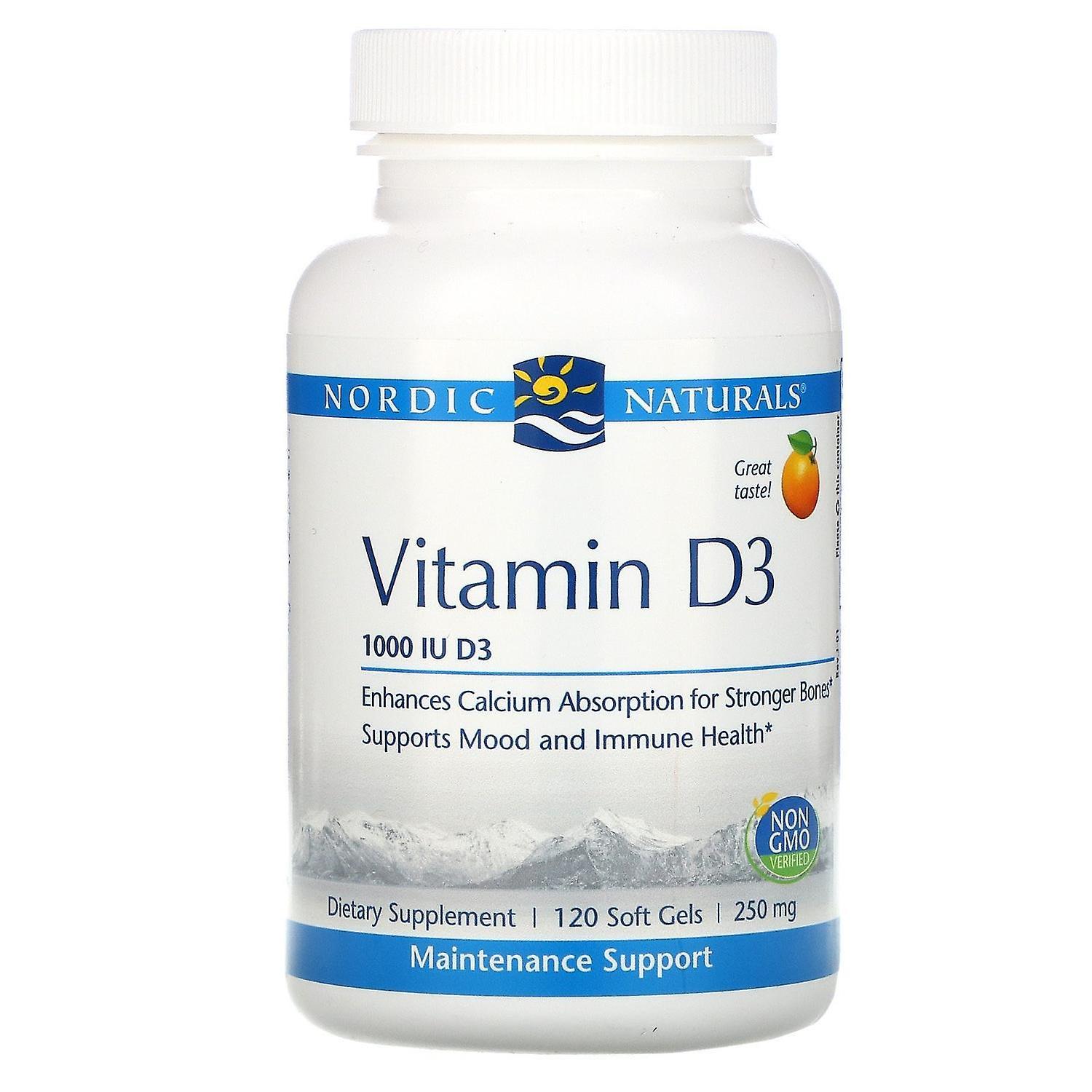 Nordic Naturals, Vitamin D3, Orange, 1,000 IU, 120 Soft Gels