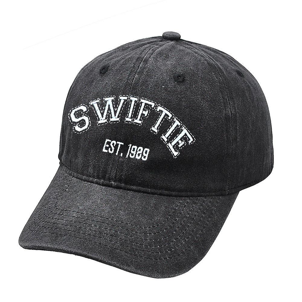 Ochime Taylor Swift 1989 Ponytail Baseball Cap Women Unisex Messy Bun Snapback Hat Sun Sport Trucker Cap Black