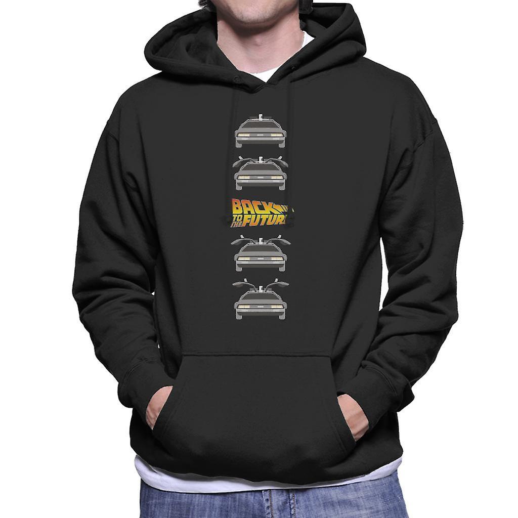 Back to the Future Delorean Doors Opening Men's Hooded Sweatshirt Black Small