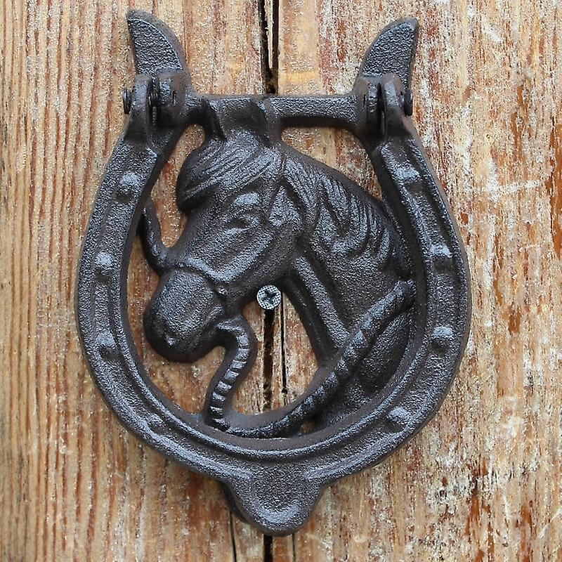 Slowmoose American Style Iron Knocker Crafts Vintage Owl Door Knocking- Antique Handle Horseshoe