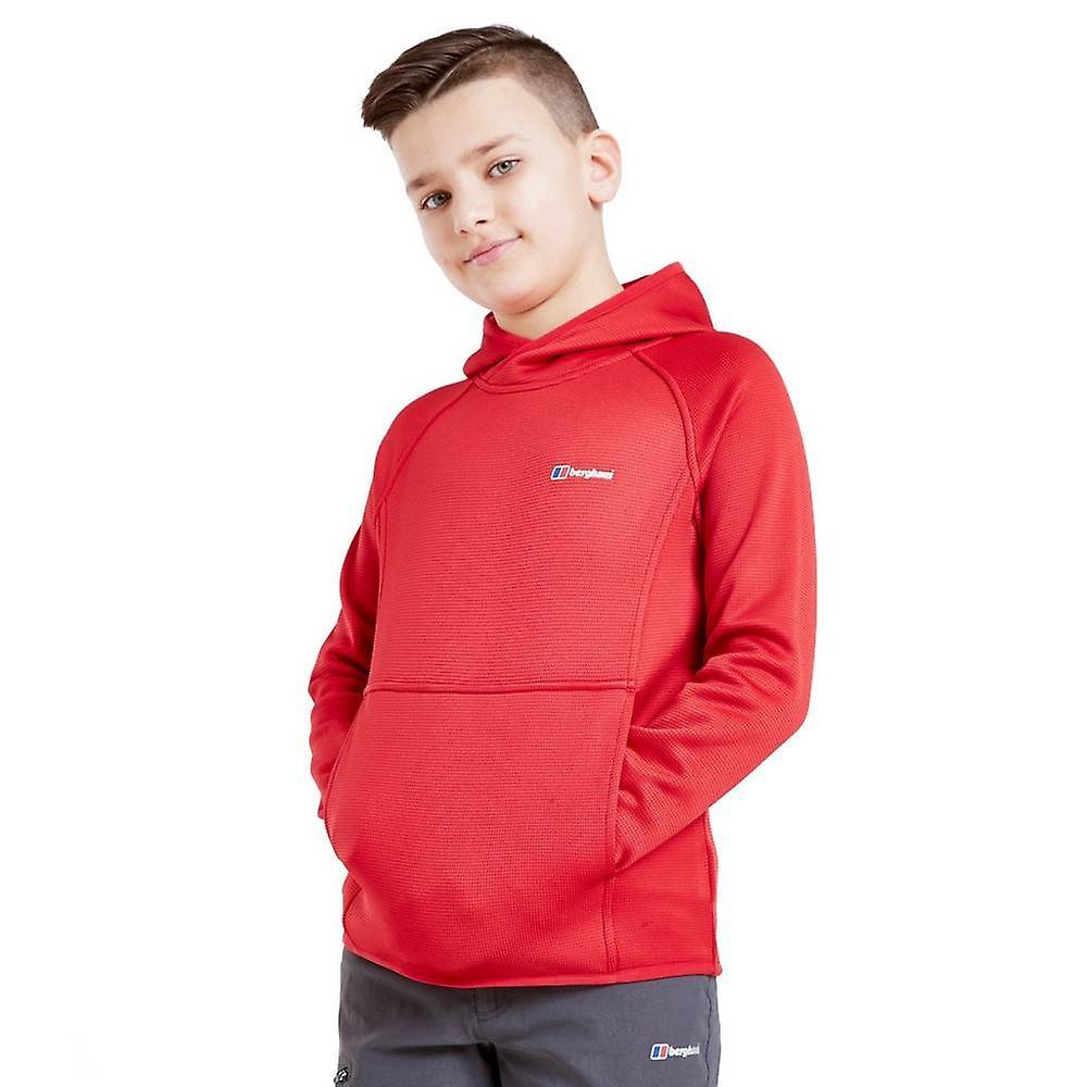 Berghaus Kids' Logo Hoodie with Kangeroo Style Pocket, Outdoors Clothing Red Age 7-8