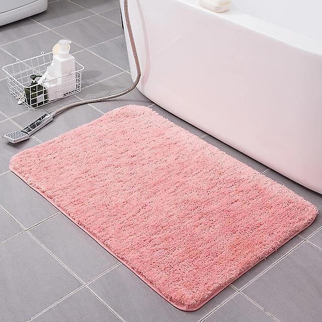 Slowmoose Super Absorbent Cotton Fiber Bath Mat - Bathroom Carpets And Rugs - Floor Mat sweet pink 40x60cm