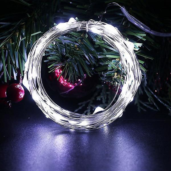 Slowmoose Led String Battery Operated Wire Fairy Garland Light White 10m 100leds