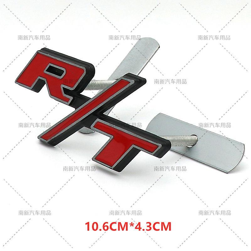 Redkid Metal R/t  Rt  Logo Emblem Badge Car Front Grille Stickers For Dodge Journey Charger Challenger Caliber Nitro Ram Car Styling T-09