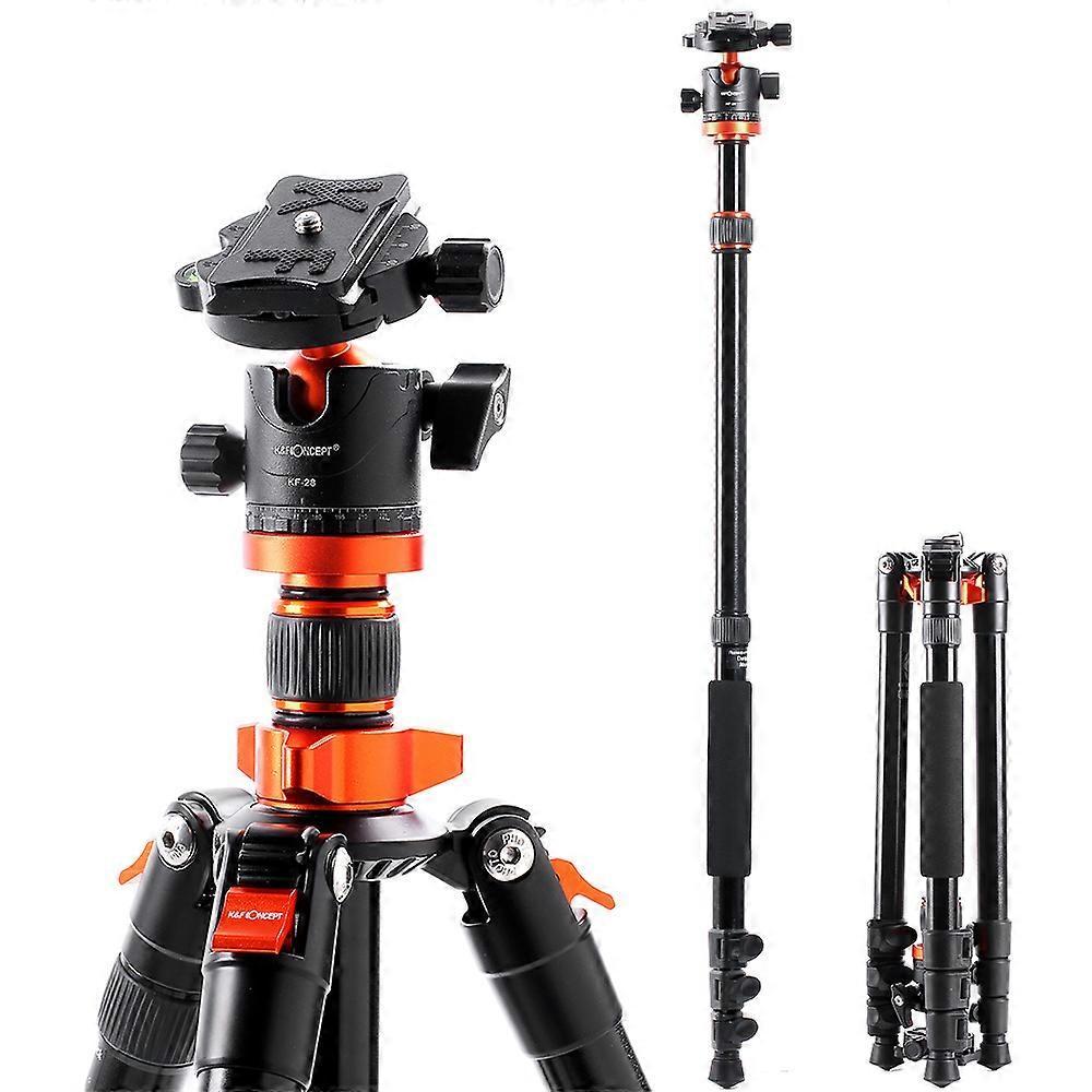 K&F CONCEPT  68.9in Foldable Tripod Camera Stand with Ball Head 10kg/22lbs Load Capacity Aluminum Alloy Portable Tripod Stand Detachable Lightweight T