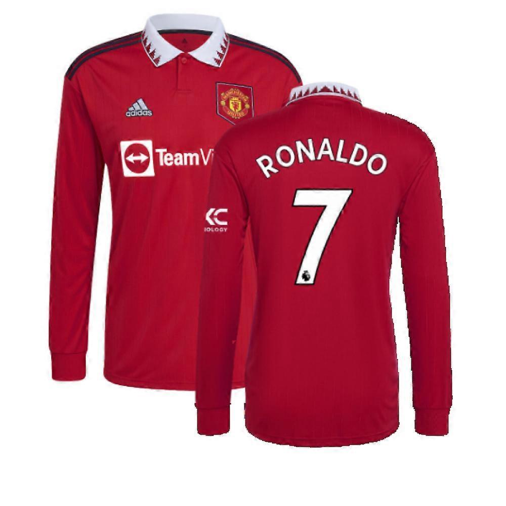 Adidas 2022-2023 Man Utd Long Sleeve Home Shirt (RONALDO 7) Red Large 42-44 inch Chest