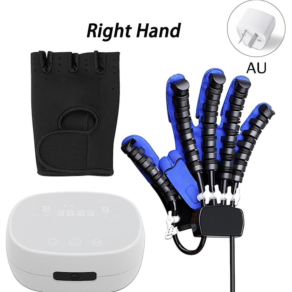 Loerss Massage Robot Gloves Stroke Hemiplegia Rehabilitation Auxiliary Training Equipment Finger Glove Support Hand Function Recovery Blue Right Ha...