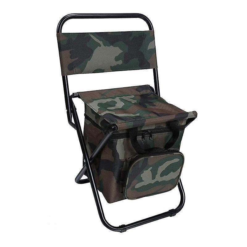 Handuo Fishing Chair with Cooler Bag, Foldable Camping Chair Camouflage