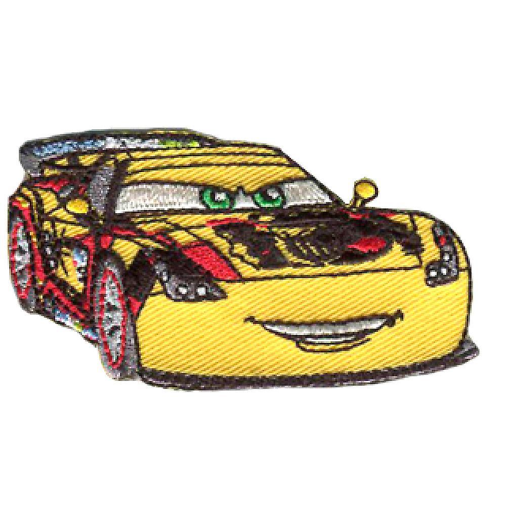 Patch / iron-on patch - CARS 2 "JEFF GORVETTE" Disney - yellow - 7 x 3.7 cm - Iron-on patches