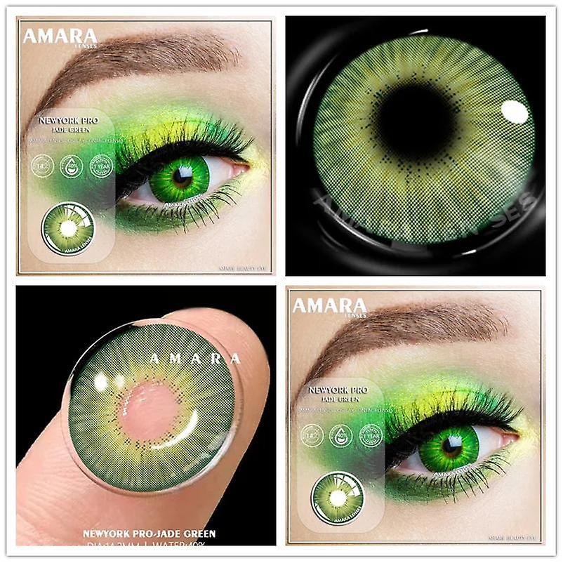 Aionyaaa Amara Anime Cosplay Color Contact Lenses For Eyes Blue Black Halloween Lenses Colored Contactlen Yearly Colorful Contacts NEW YORK-JADE GR...