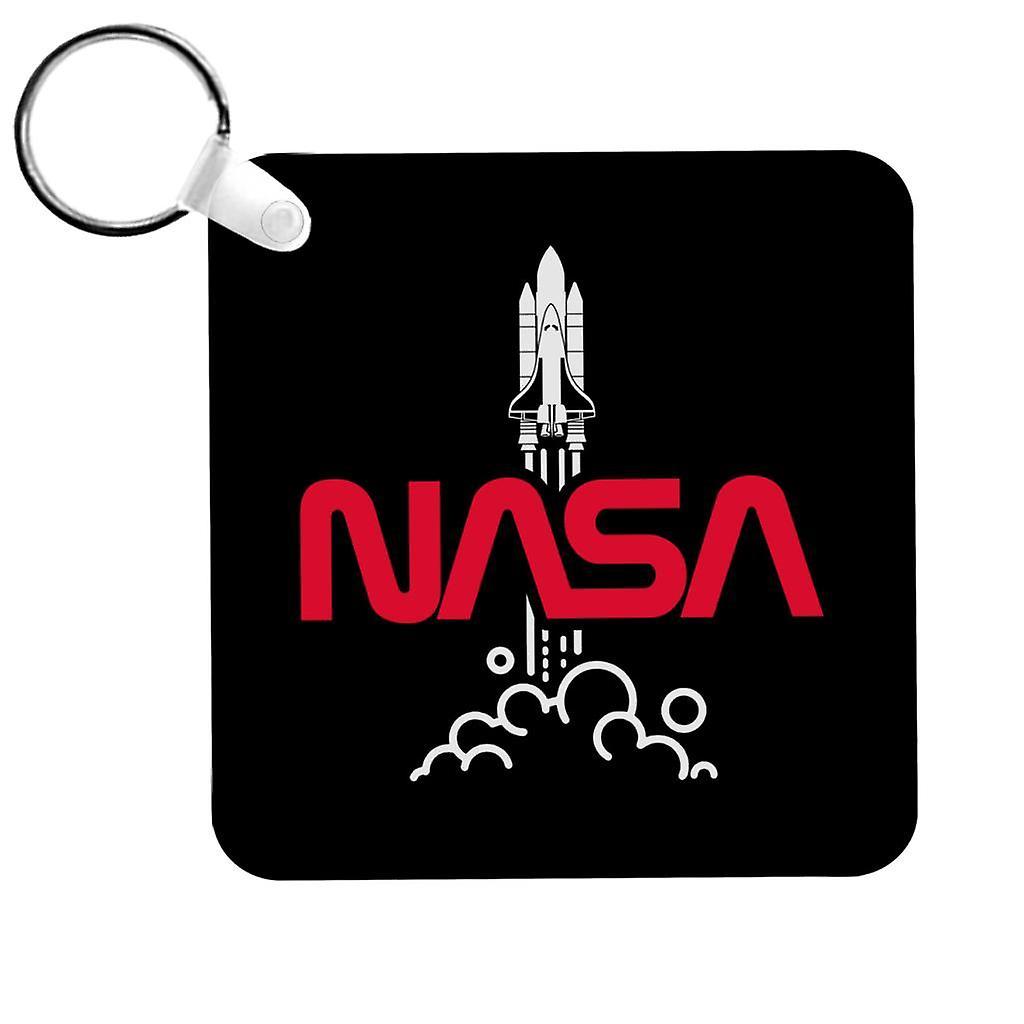 NASA Shuttle Launch Logo Keyring Black 5cm x 5cm