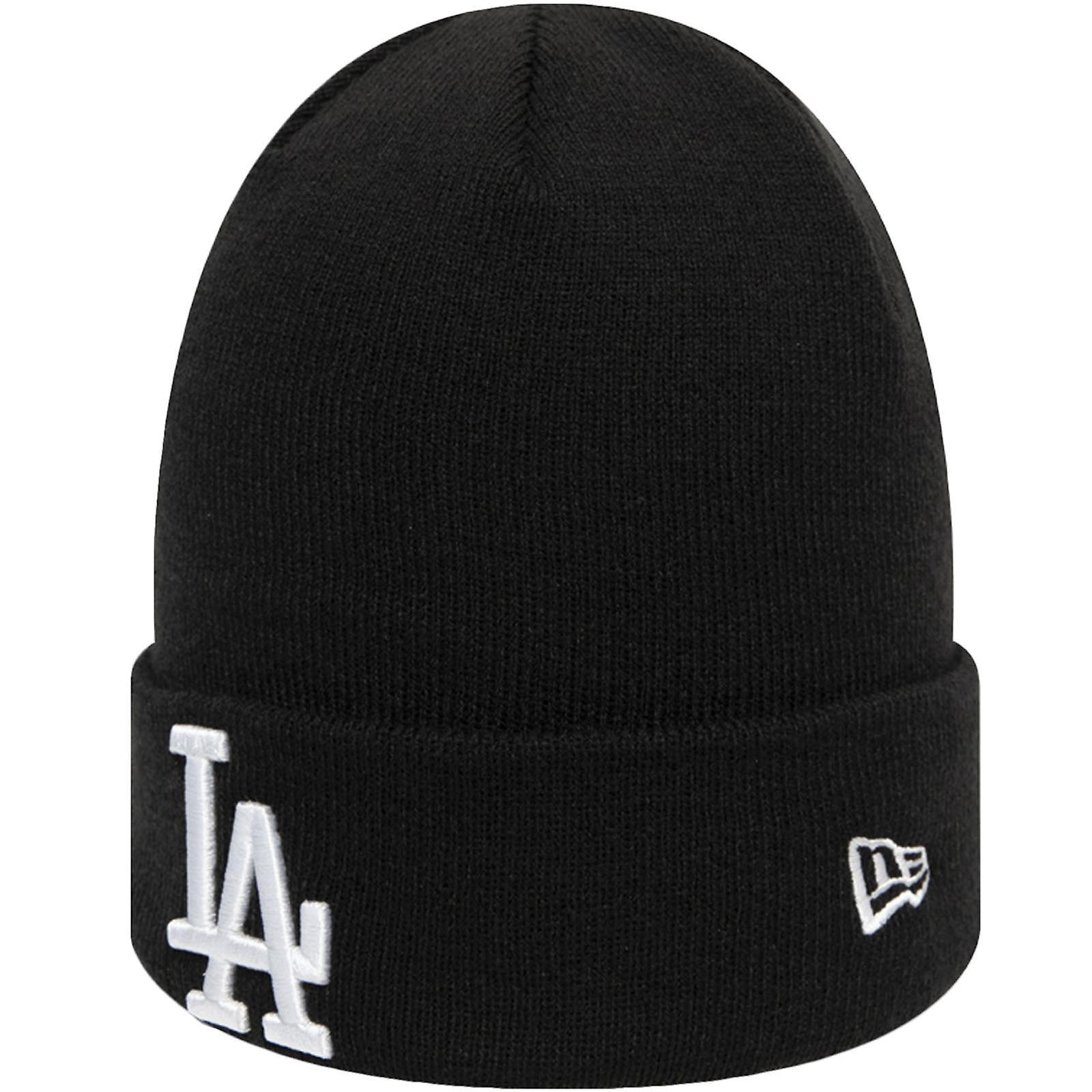 New Era Los Angeles LA Dodgers MLB Baseball Essential Knitted Beanie Hat - Black One Size