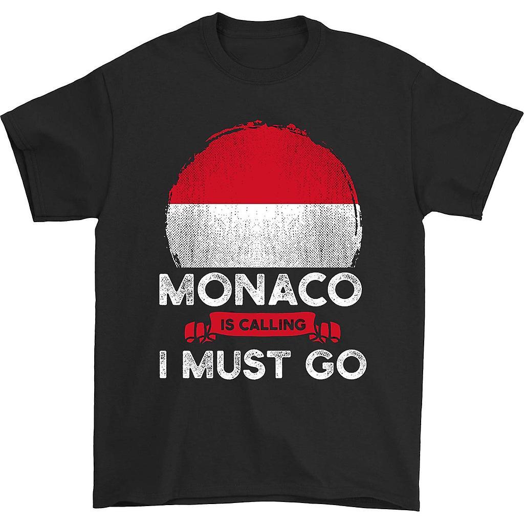 HISHARK Monaco is calling i must go t-shirt Black M