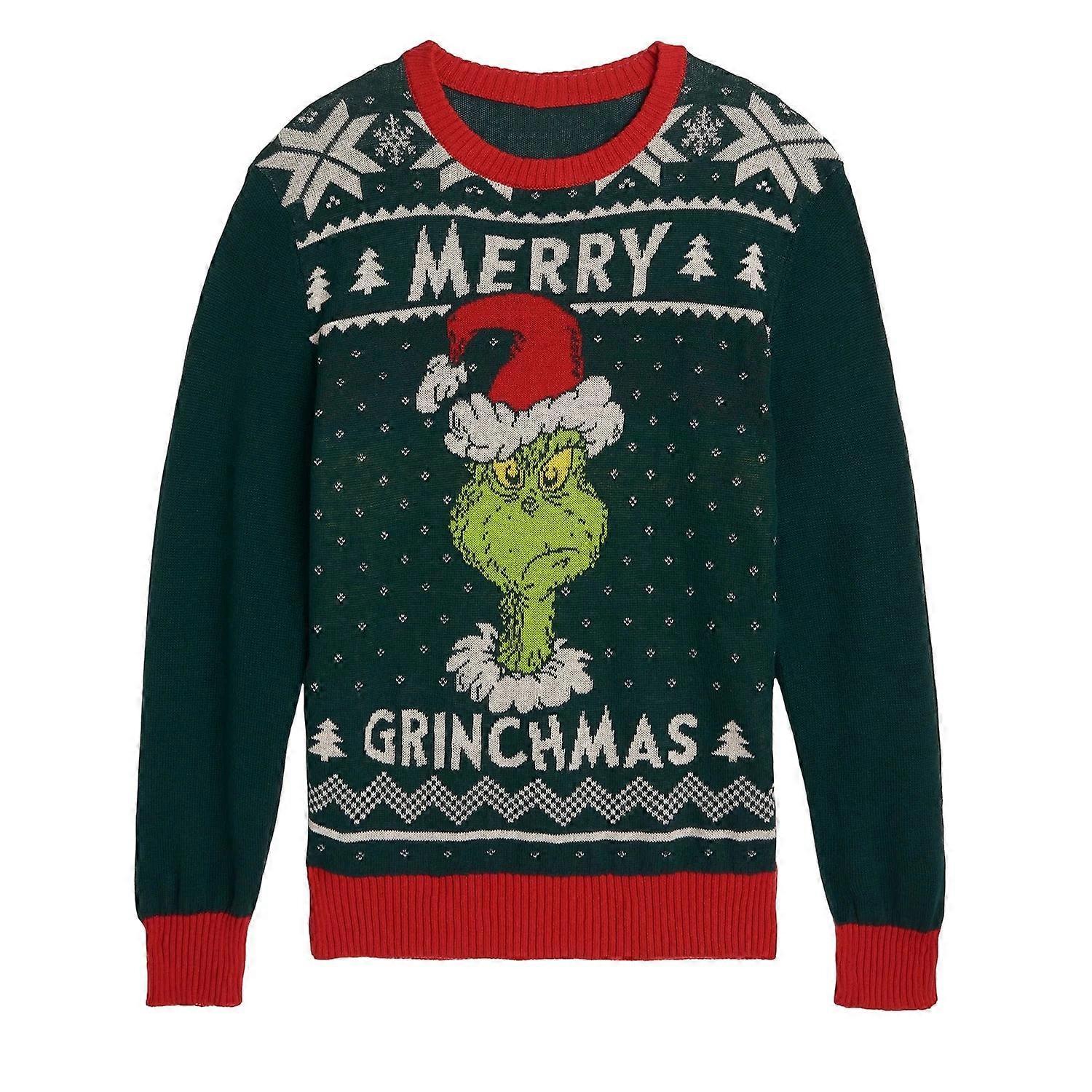 Dlelv Dr. Seuss - The Grinch - Merry Grinchmas - Adult Unisex Funny Ugly Christmas Sweater for Men and Women - Holiday Gift Ideas Adult-XS EL zippe...