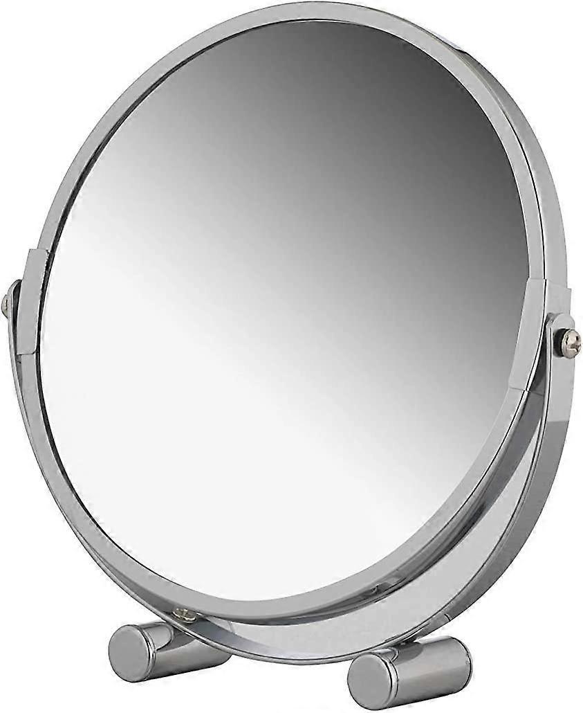 Augro Free Standing Swivel Magnifying Mirror, Portable Chromed Metal Cosmetic Vanity Mirror with up to 3x Magnification,Double-sided Make Up Mirror...