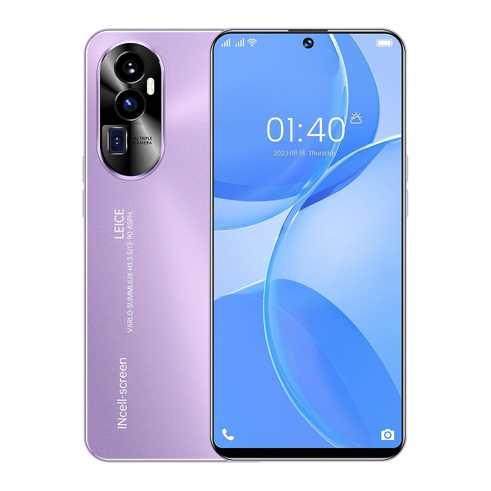 Shency 7.3 Inch Android 13 Smart Phone 16GB Dual SIM Standby 7800mAh 5G Network Mobile Phone Purple