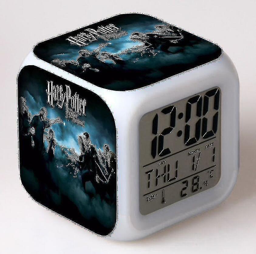 Elciaicle New 2023 Harry Potter Alarm Clock Colorful Luminous Night Light Student Bedside Alarm Clock Design Christmas Gift Birthday Gift Style P