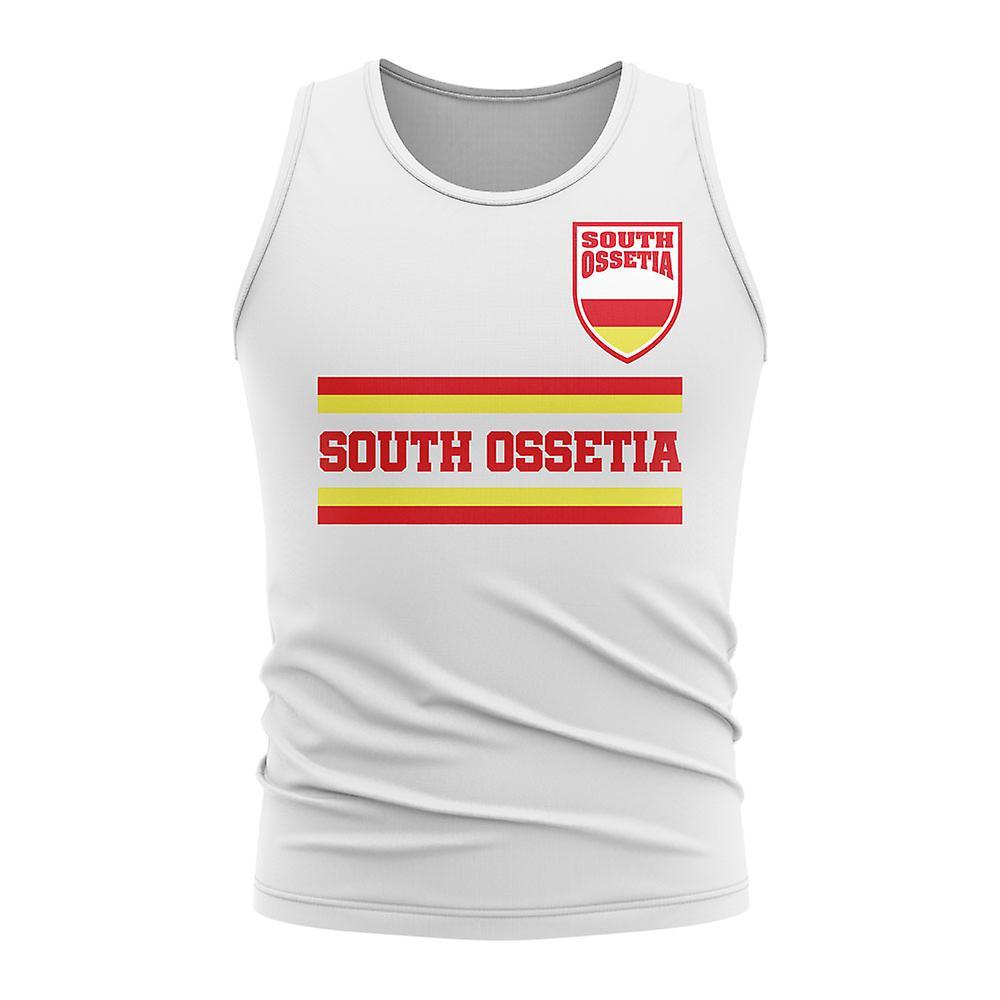 UKSoccerShop South Ossetia Core Football Country Sleeveless Tee (White) Womens XS (Size 8 - 30 inch Chest)