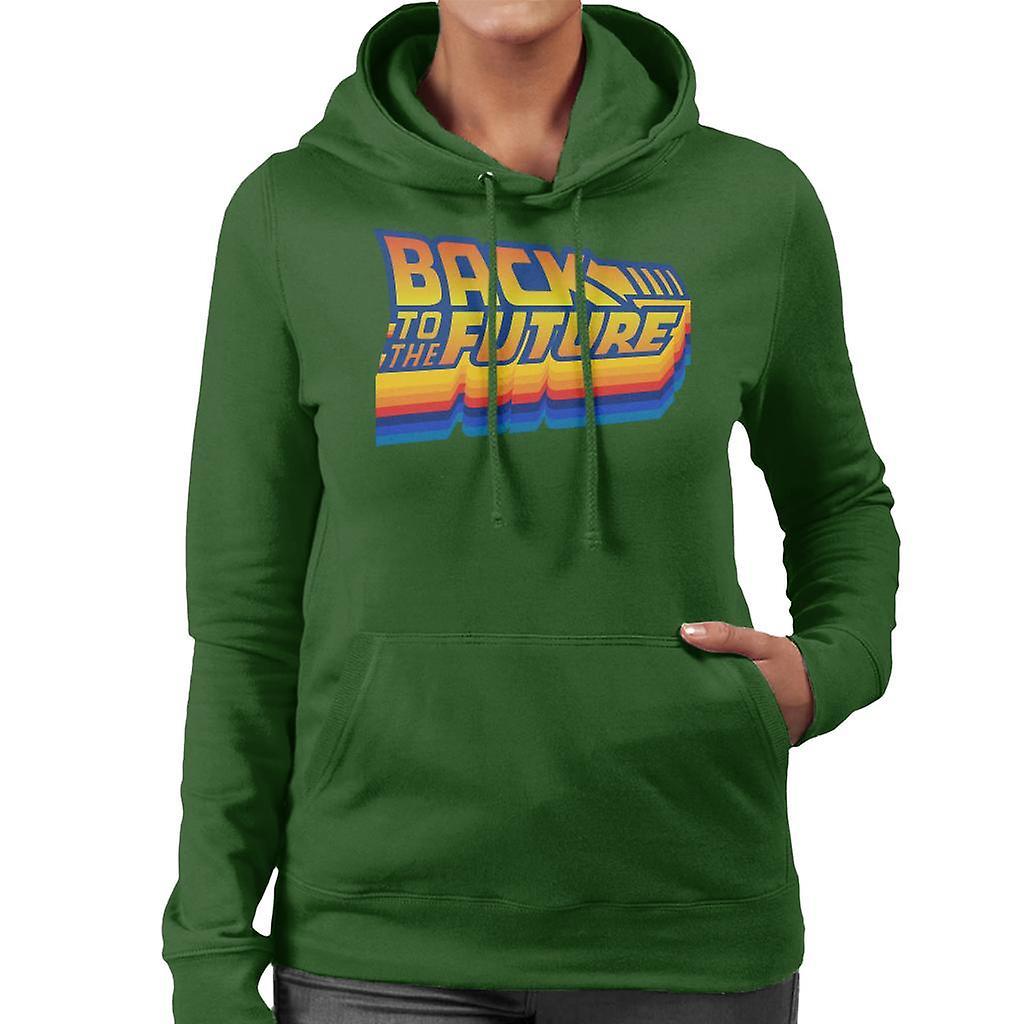 Back to the Future Gradient Logo Women's Hooded Sweatshirt Bottle Green XX-Large