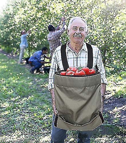 Pafstory Harvest Apple Picking Bag - Waterproof 600d Fruit Storage Apron Pouch, Heavy Duty And Ajustable