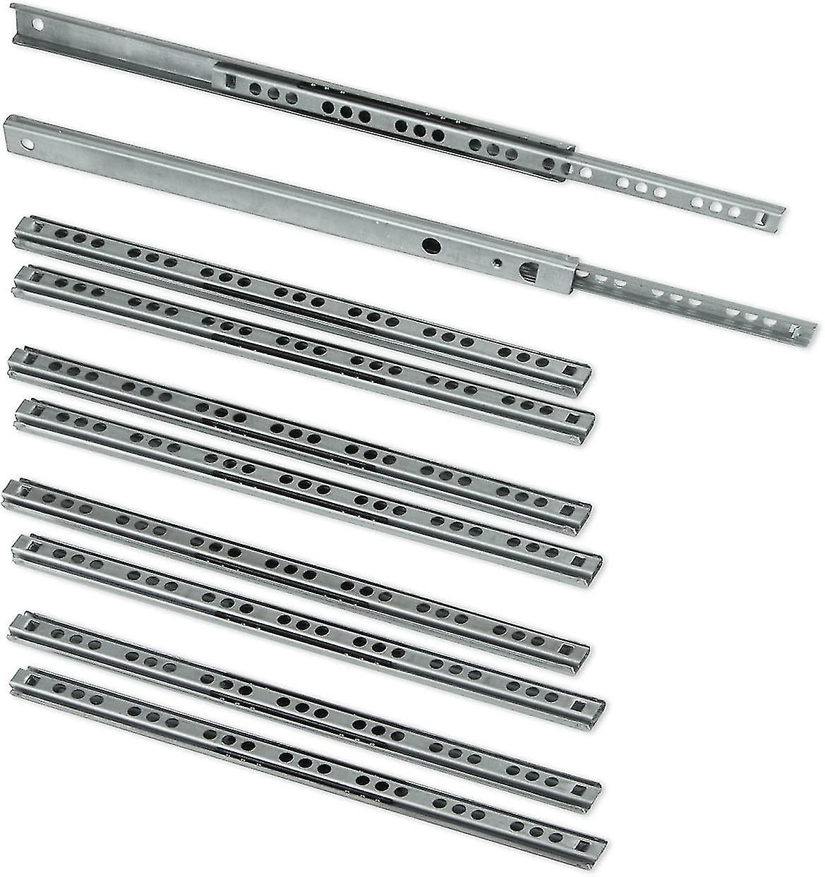 10pcs Slides Extract Part  For Drawer, Zinc Platedbidirectional Pull-out Slide Rail Zekai 450mm