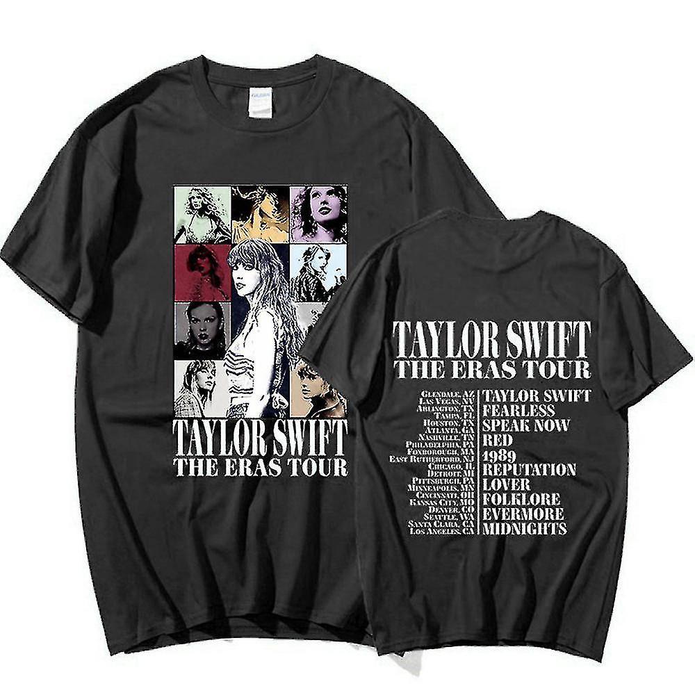 Sunset Taylor Swift T-shirt Short Sleeve Printed Tee Shirt The Best Tour Fans Tops Collection Gift Black L