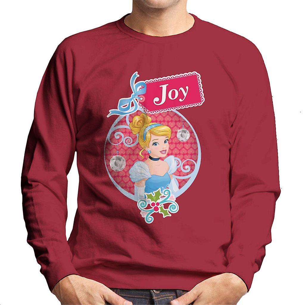 Disney Christmas Cinderella Joy Men's Sweatshirt Cherry Red Large