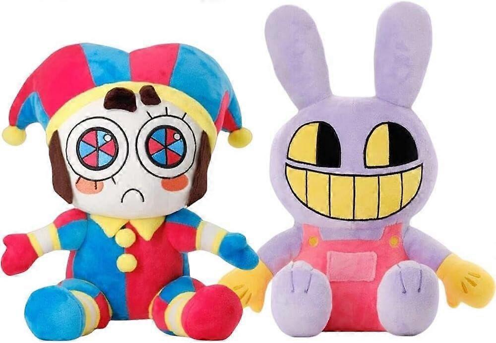 Heyone Digital Circus Plush,The Amazing Pomni and Jax Plushies Toy,New Digital Circus Stuffed Plush Toys,Cartoon Image Pillow Gifts (2PCS)