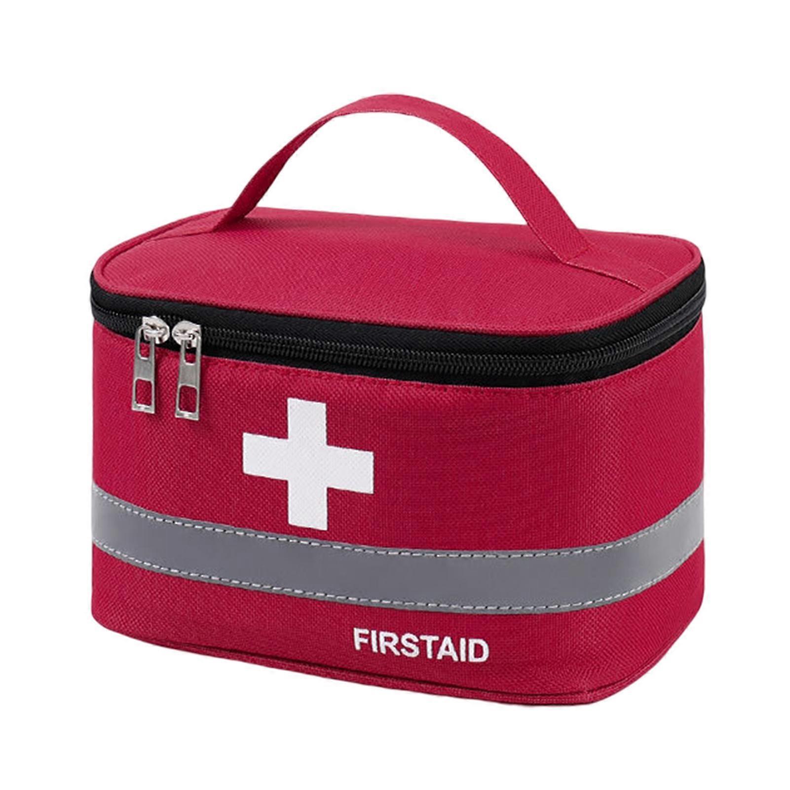 Sinknap First Aid Bag Reinforced Handle Large Capacity Reflective Strip Compartment Design Zipper Oxford Cloth First Responder Storage Compact Emer...