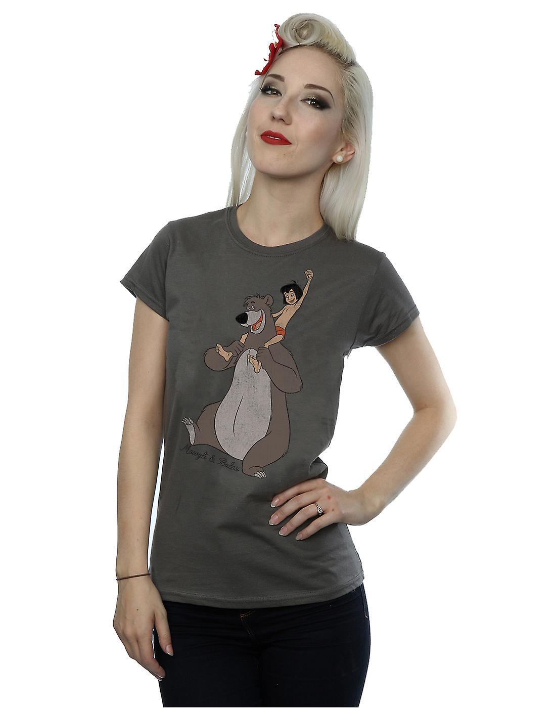 Disney Women's The Jungle Book Classic Mowgli And Baloo T-Shirt Heather Grey Medium