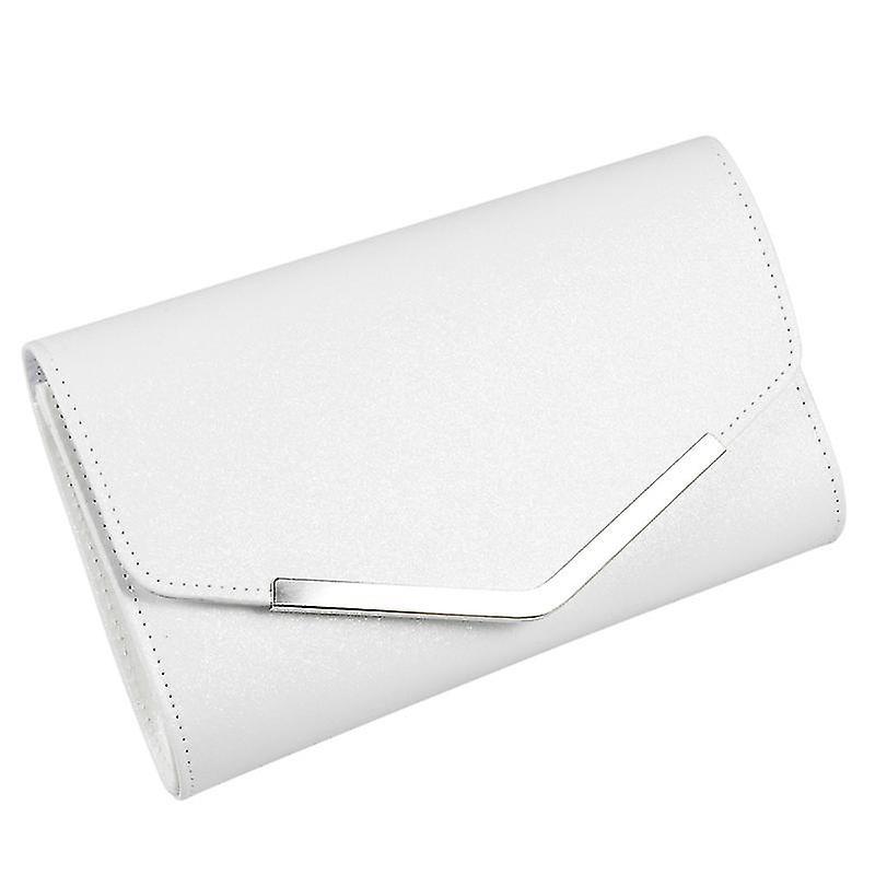 Pilk White Evening Bag Handbag Wedding Party Message Bag Clutch Bag Purse Simple Chain Bag For Women Ladies