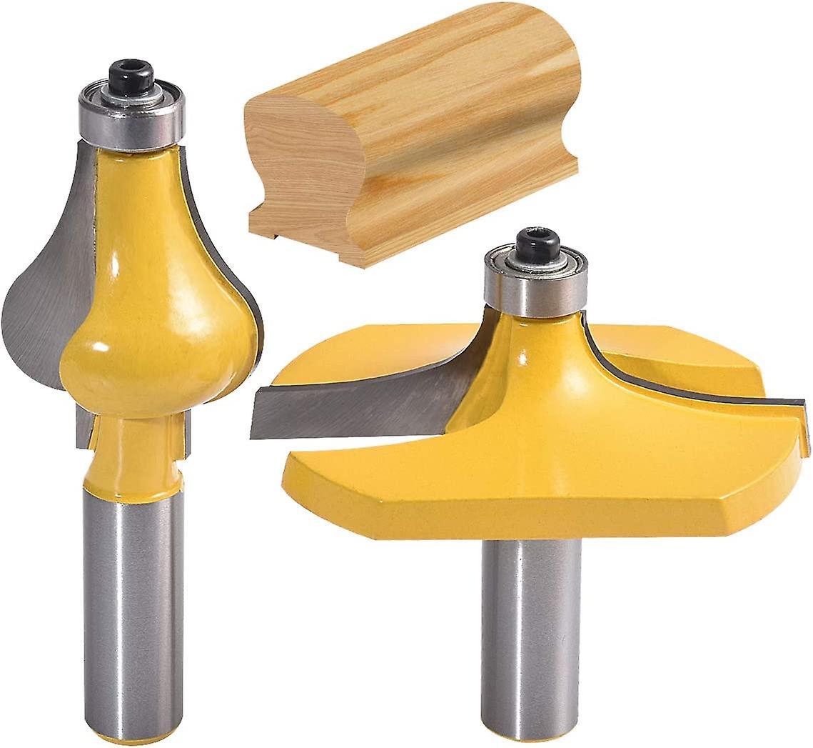 Zadian Set Of 2 Handrail Router Bits - Standard/flute Molding Cutter - 1/2'' Shank For Stair Handrails And Ramps