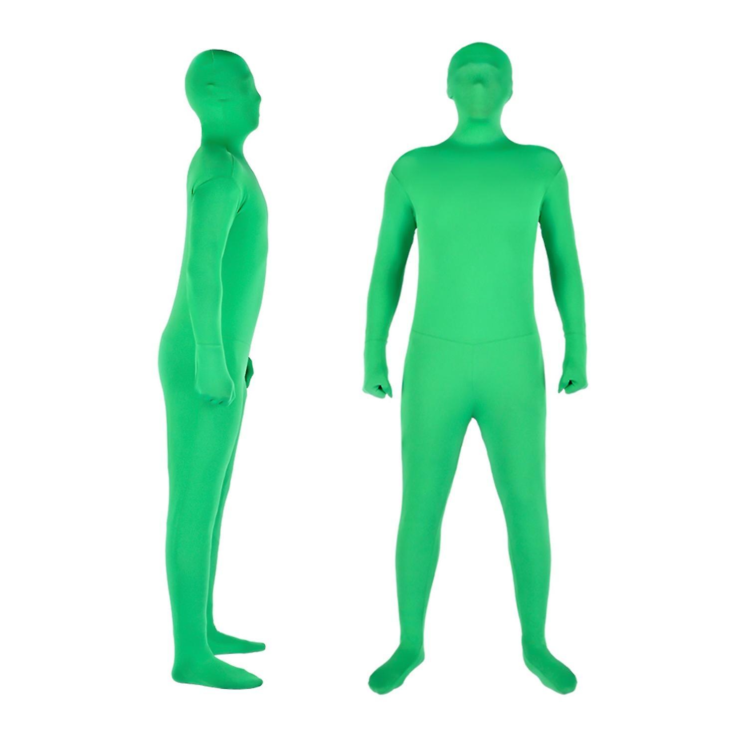 Andoer-2 Full Body Photography Chromakey Green Suit Unisex Adult Green Bodysuit Stretch Costume for Photo Vid 16cm