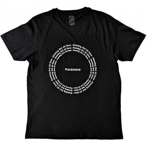 Paramore Unisex Adult Running Out Of Time Circle Cotton T-Shirt Black XL