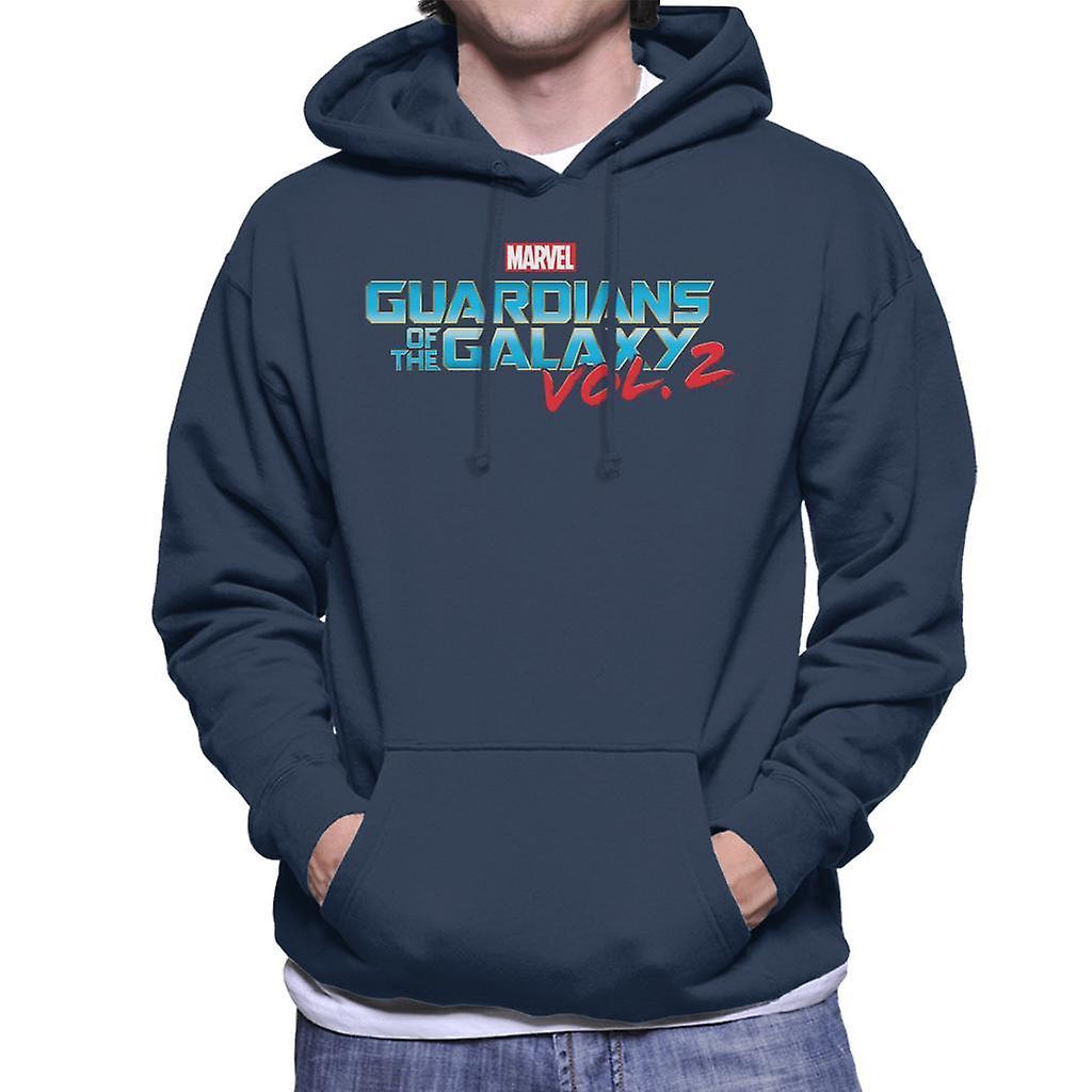 Marvel Guardians Of The Galaxy Vol 2 Logo Men's Hooded Sweatshirt Navy Blue Small