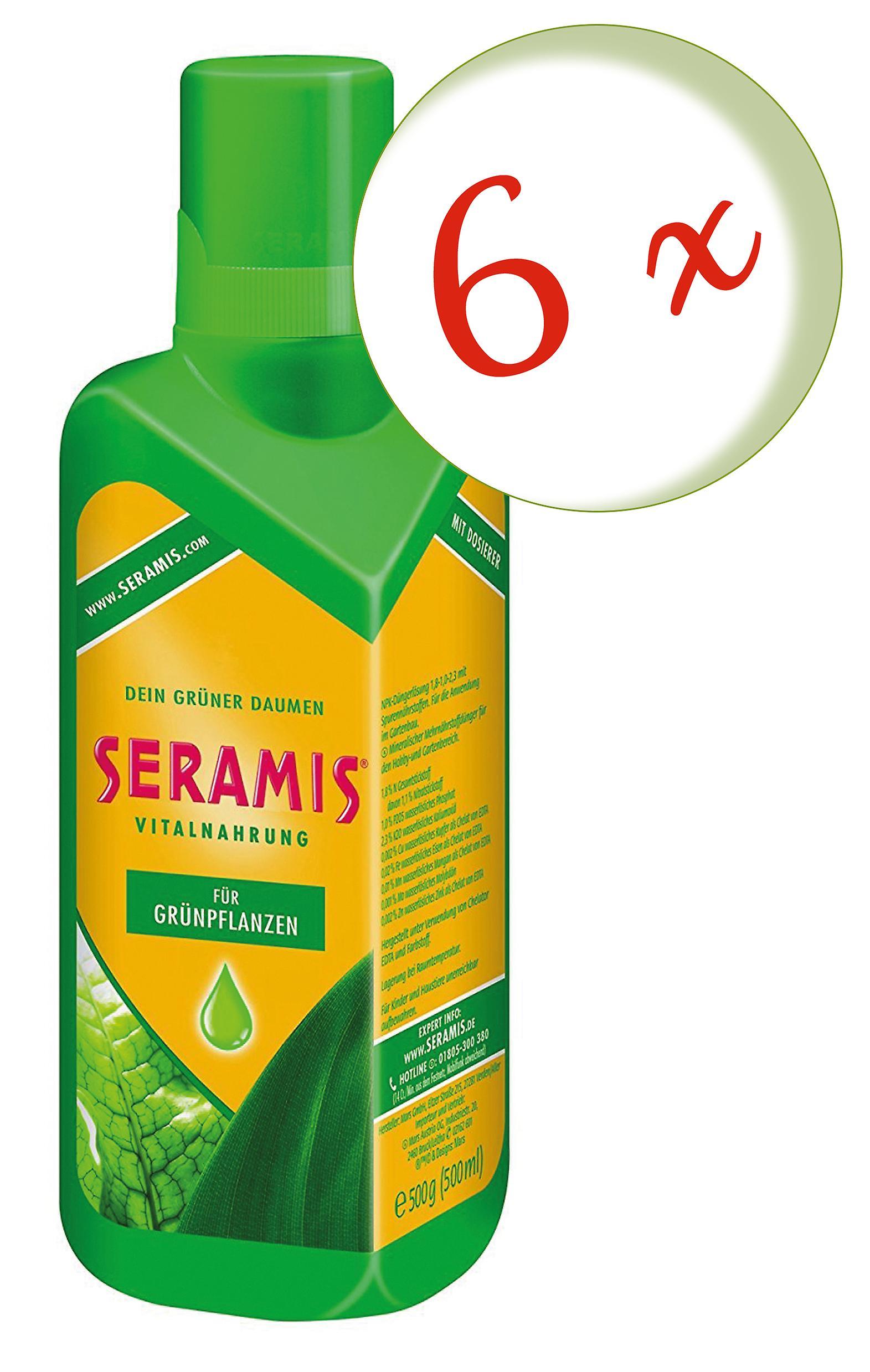 6 x SERAMIS® vital food for green plants and palm trees, 500 ml